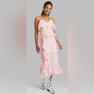 EUC Wild Fable Ruffle Dress in Soft Pink